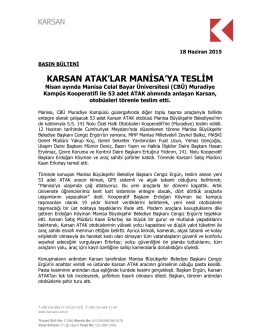 Karsan Atak`lar Manisa`ya Teslim 18.06.2015