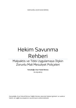 Hekim Savunma Rehberi - Hanyaloğlu & Acar Hukuk Bürosu