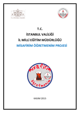Misafirim Öğretmenim Projesi - İstanbul İl Milli Eğitim Müdürlüğü