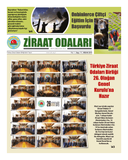 Nisan 2015 Gazete - Türkiye Ziraat Odaları Birliği