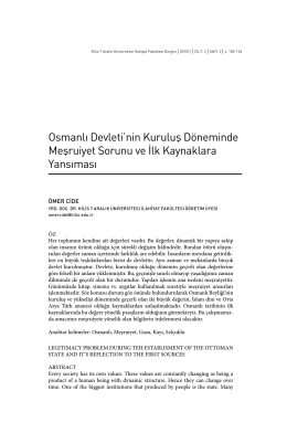 osmanlı devleti`nin kuruluşdöneminde meşruiyet