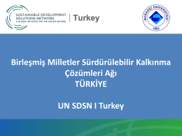 UNSDSN Turkey Sunumu - SDSN Türkiye