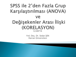 SPSS ile 2`den Fazla Grup Karşılaştırılması (ANOVA) ve