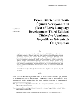 Erken Dil Gelişimi Testi- Üçüncü Versiyonu`nun