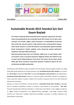 Sustainable Brands 2015 İstanbul İçin Geri Sayım Başladı