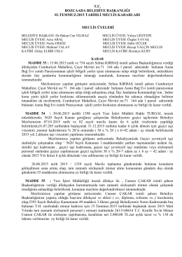 01.07.2015 meclis karar - Bozcaada Belediye Başkanlığı