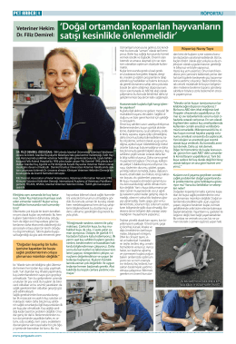 Dr.Filiz Demirel`in Pet İnfo Dergisi ile söyleşisi