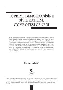 oy ve ötesi örneği - Turkish Policy Quarterly