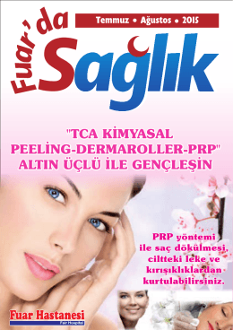 "TCA KİMYASAL PEELİNG-DERMAROLLER-PRP