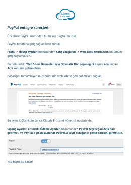 PayPal entegrasyon