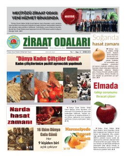 Ekim 2015 Gazete - Türkiye Ziraat Odaları Birliği