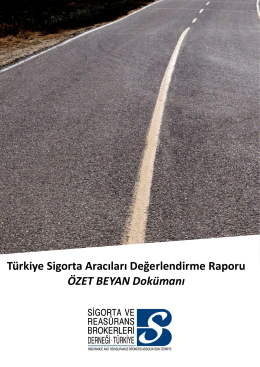 Türkiye Sigorta Aracıları Değerlendirme Raporu Özet Beyan