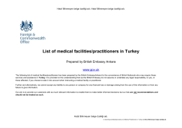 Turkey - List of Medical Practitioners
