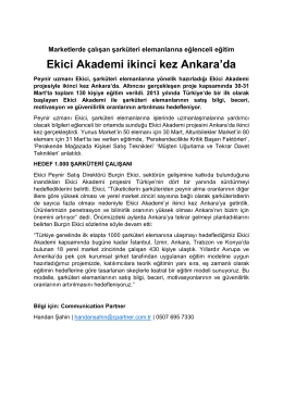 Ekici Akademi ikinci kez Ankara`da