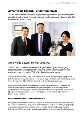 Almanya`da başarılı Türkler tanıtılıyor Almanya`da başarılı - TD-IHK