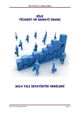 2014 Yılı İstatistik Verileri - Zile Ticaret ve Sanayi Odası