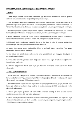 Şubat 2015 Faaliyet Raporu - SOYAK Mavişehir A Bölgesi Yönetimi