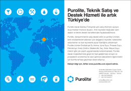 Purolite, Teknik Satış ve Destek Hizmeti ile artık Türkiye`de