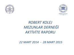 robert kolej mezunlar derneği aktivite raporu 22 mart 2014