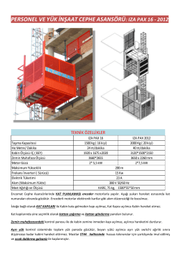 personel ve yük inşaat cephe asansörü: ıza pax 16