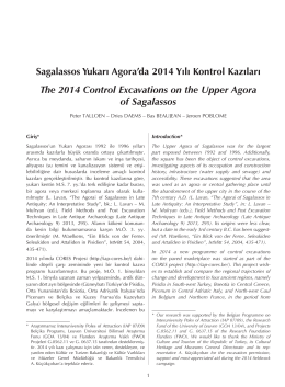 Sagalassos Yukarı Agora`da 2014 Yılı Kontrol Kazıları The