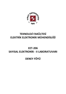 EET-206 Sayısal Elektronik - II Laboratuvarı Deney Föyü