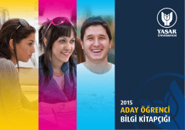 Aday Bilgi Kitapçığı - Yaşar Üniversitesi Aday Bilgi