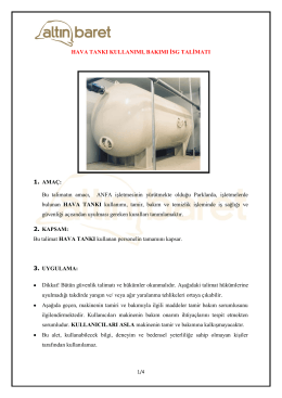 Hava Tankı Kullanımı İSG Talimatı