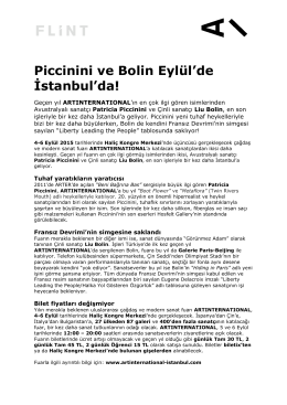 Piccinini ve Bolin Eylül`de İstanbul`da!
