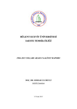 IAESTE Faaliyet Raporu - Bülent Ecevit Üniversitesi