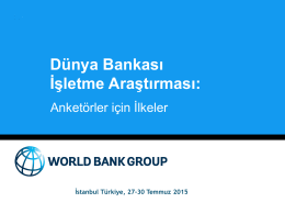 Dünya Bankası İşletme Araştırması: