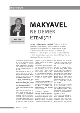 MAKYAVEL - Prof. Dr. Kadri Yamaç