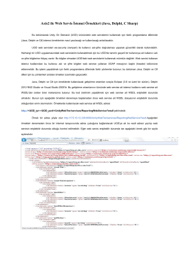 Axis2 ile Web Servis Đstemci Örnekleri (Java, Delphi, C Sharp)