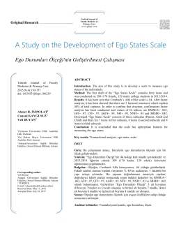 A Study on the Development of Ego States Scale