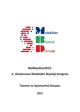 MolBiyoKon2015: 4. Uluslararası Moleküler Biyoloji Kongre
