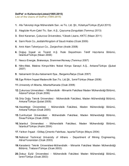DelPat` ın KullanıcılarListesi(1995-2015) List of the Users of DelPat