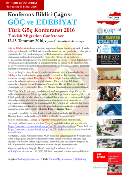 TMC 2016 Göç ve Edebiyat - Turkish Migration Conference 2016