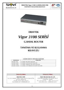 Vigor 3100 Kullanım Kılavuzu