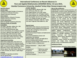 PowerPoint Sunusu - International Conference on Recent Advances