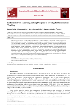 Reflections from a Learning Setting Designed to Investigate