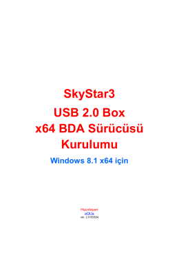 SkyStar3 USB 2.0 Box x64 BDA Sürücüsü Kurulumu