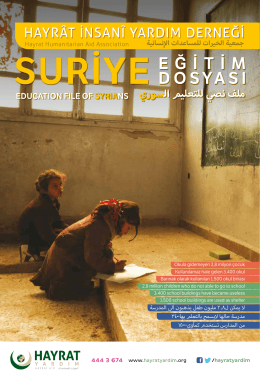 Suriye Muhacir Okulu - Hayrat İnsani Yardım Derneği