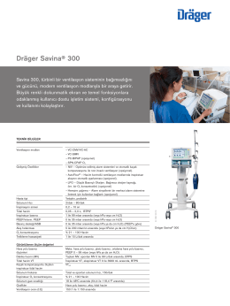 Teknik bilgiler: Dräger Savina® 300