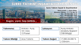 Ankara 101 Ada 13 Parsel - Surre Yatırım, İnşaat & Gayrimenkul