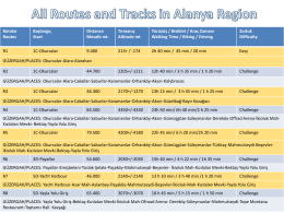 Routes and Tracks in Alanya Region