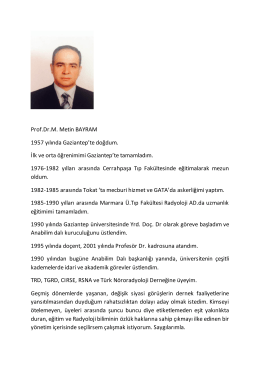 Dr. Metin BAYRAM - Türk Radyoloji Derneği
