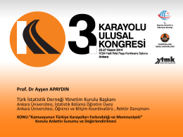 2. Prof.Dr. Ayşen APAYDIN - Karayolu 3. Ulusal Kongresi