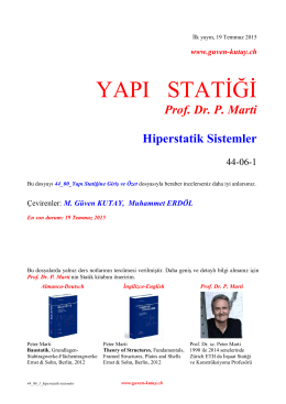 Prof. Dr. P. Marti Hiperstatik Sistemler