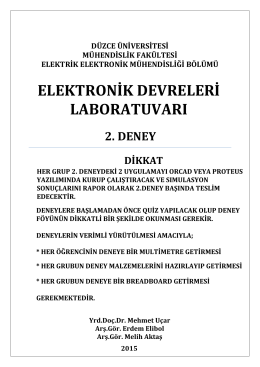 Lab Deney-2 Föy - Düzce Üniversitesi Elektrik