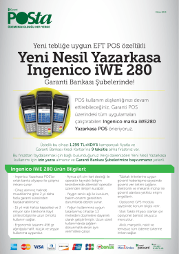 Yeni Nesil Yazarkasa Ingenico iWE 280
